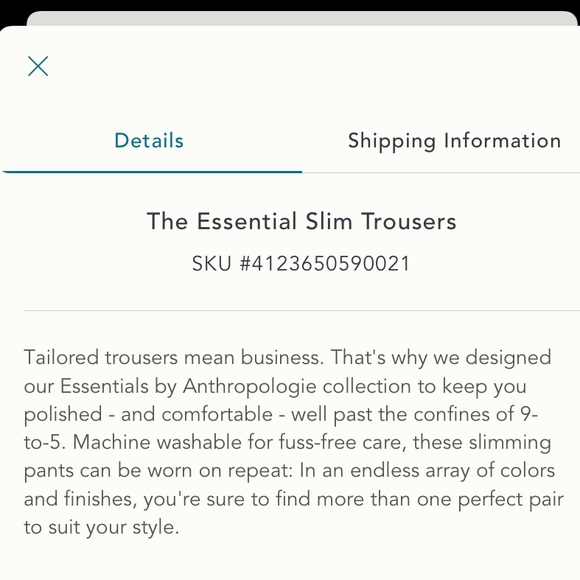 Anthropologie The Essenntial Slim Trousers - Picture 5 of 16